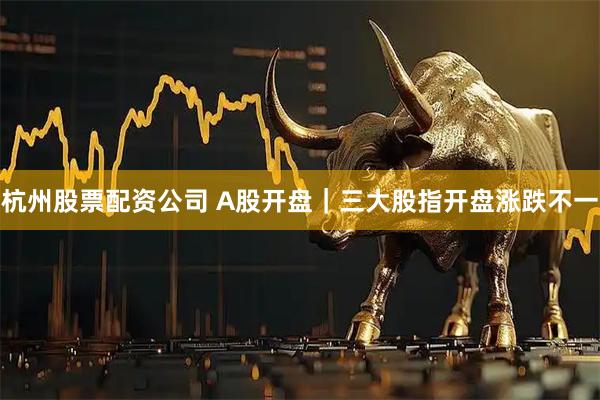 杭州股票配资公司 A股开盘｜三大股指开盘涨跌不一